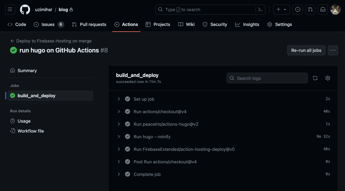 GitHub Actions上でHugoビルドできちゃった